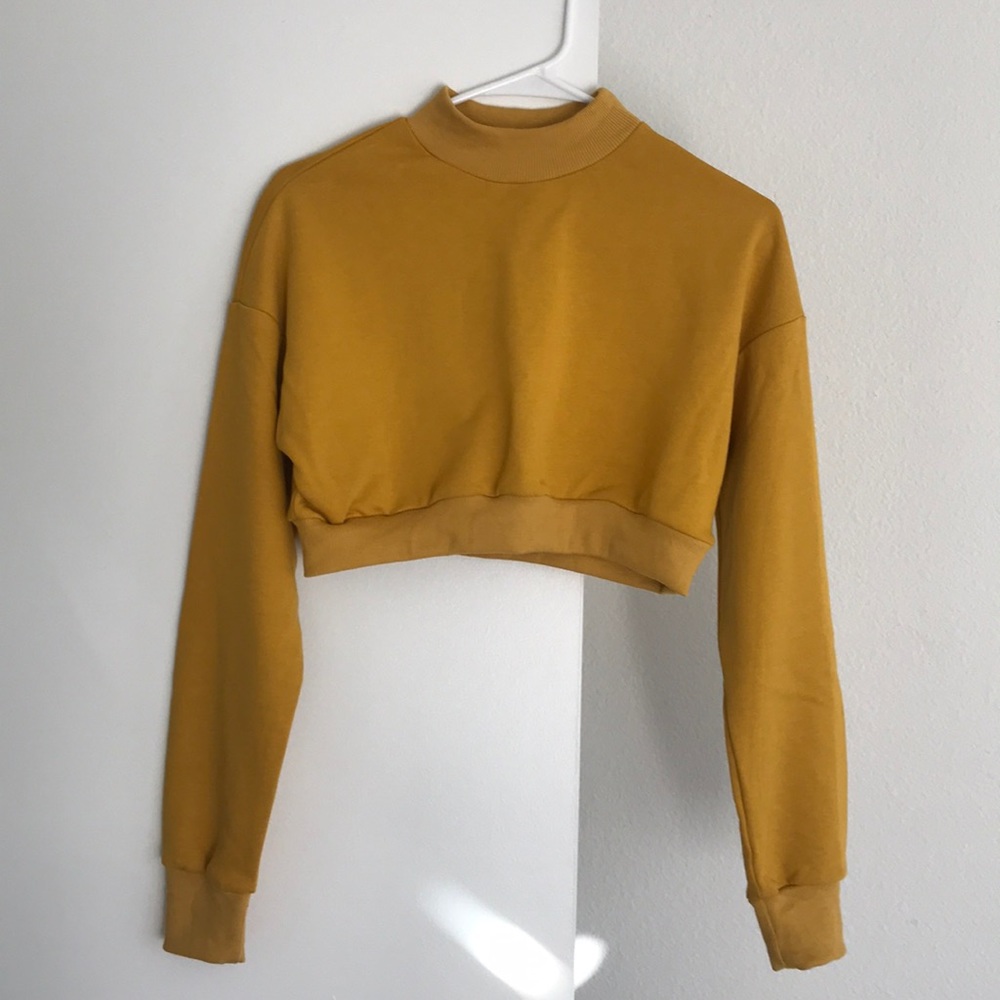 Mustard Cropped Sweatshirt